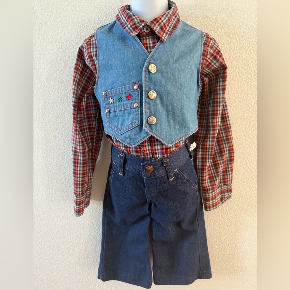 Billy The Kid Vintage Western Denim Vest Size 2T